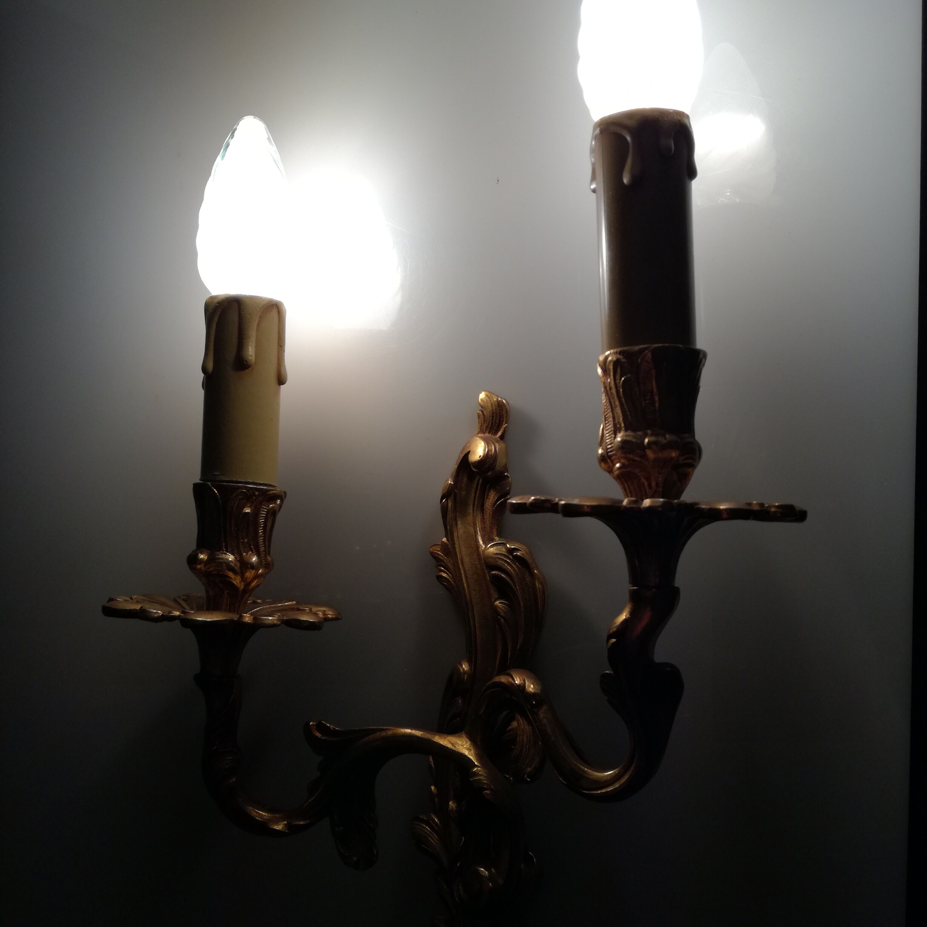 Pair of bronze sconces