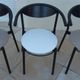 6 gondola-style chairs with a metal structure for indoor and outdoor use.
