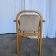 Vintage Beech Wood Dining Chair: 1970s Space Age Gray Fabric