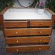Commode antique, acajou poli et marbre