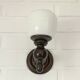 Set of 4 Vintage Lamps Wooden Wall Sconces Rustic Hand-turned Lighting