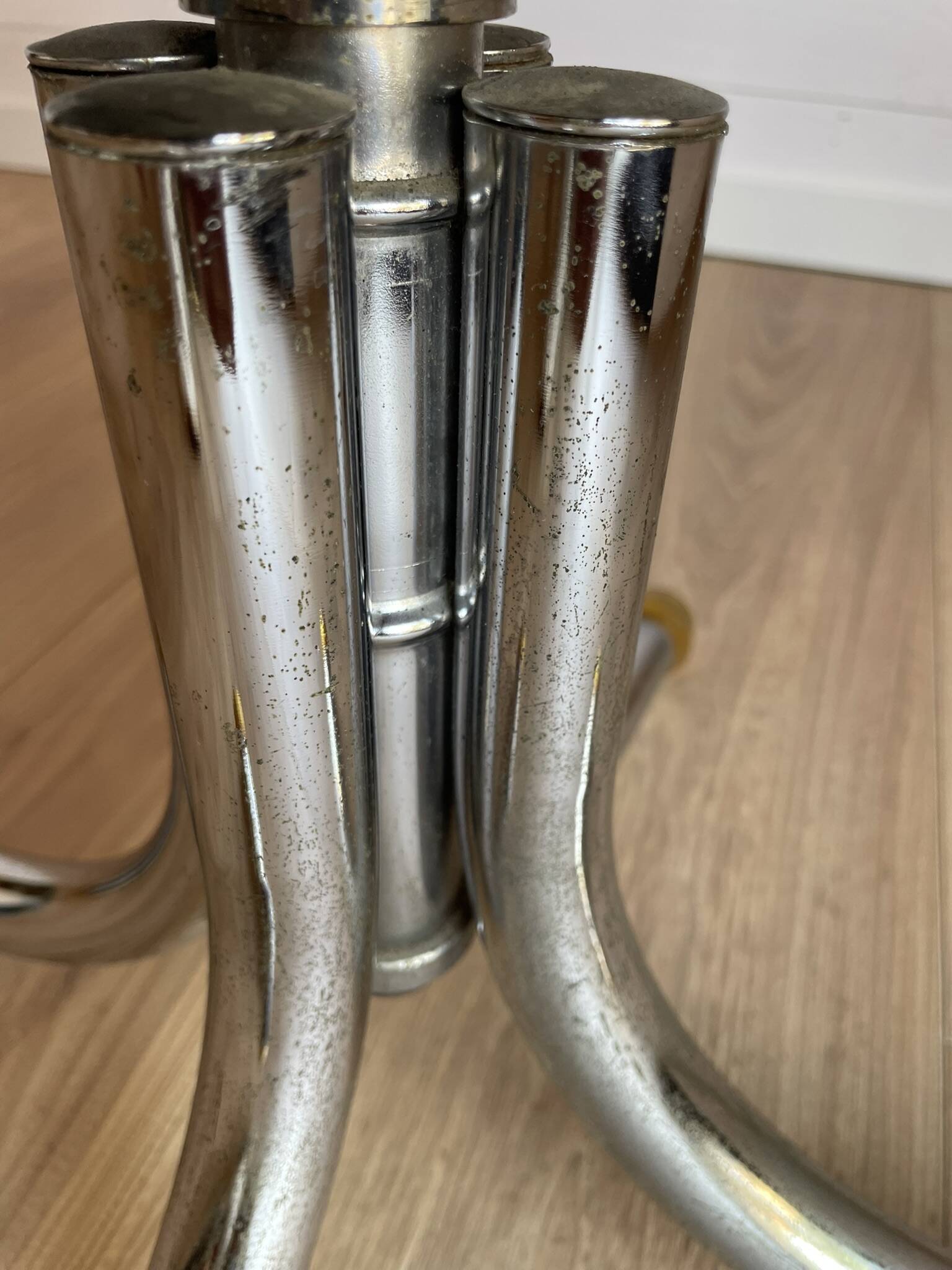 Vintage office chair – Mid-Century style Chrome and Faux leather