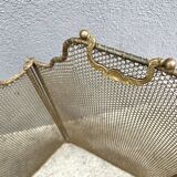 Antique 19th century fireplace screen, 5-panel spark arrester