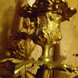 Pair of 4-branch wall sconces - gilded bronze