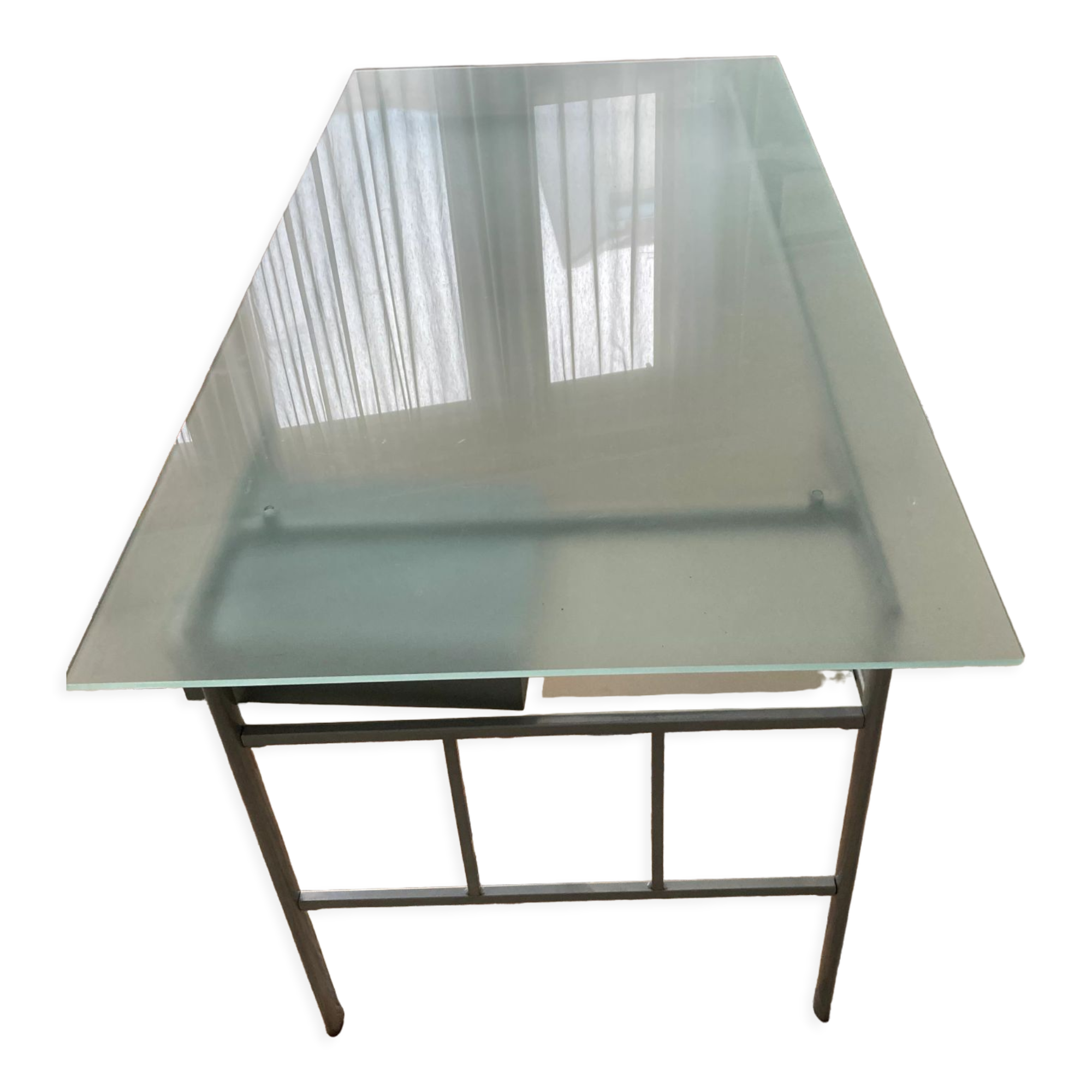Modern glass and metal desk