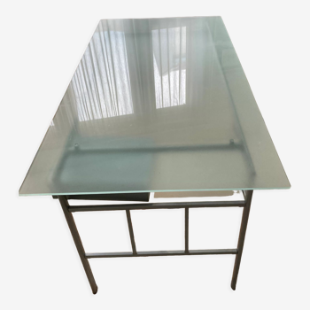 Modern glass and metal desk