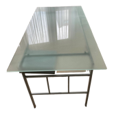 Modern glass and metal desk