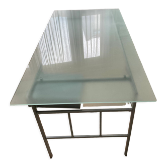 Modern glass and metal desk