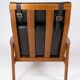 Easy chair with stool in teak upholstered with black leather design Arne Wahl Iversen