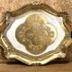 Old florentine tray painted wood, gilded, vintage 60,70