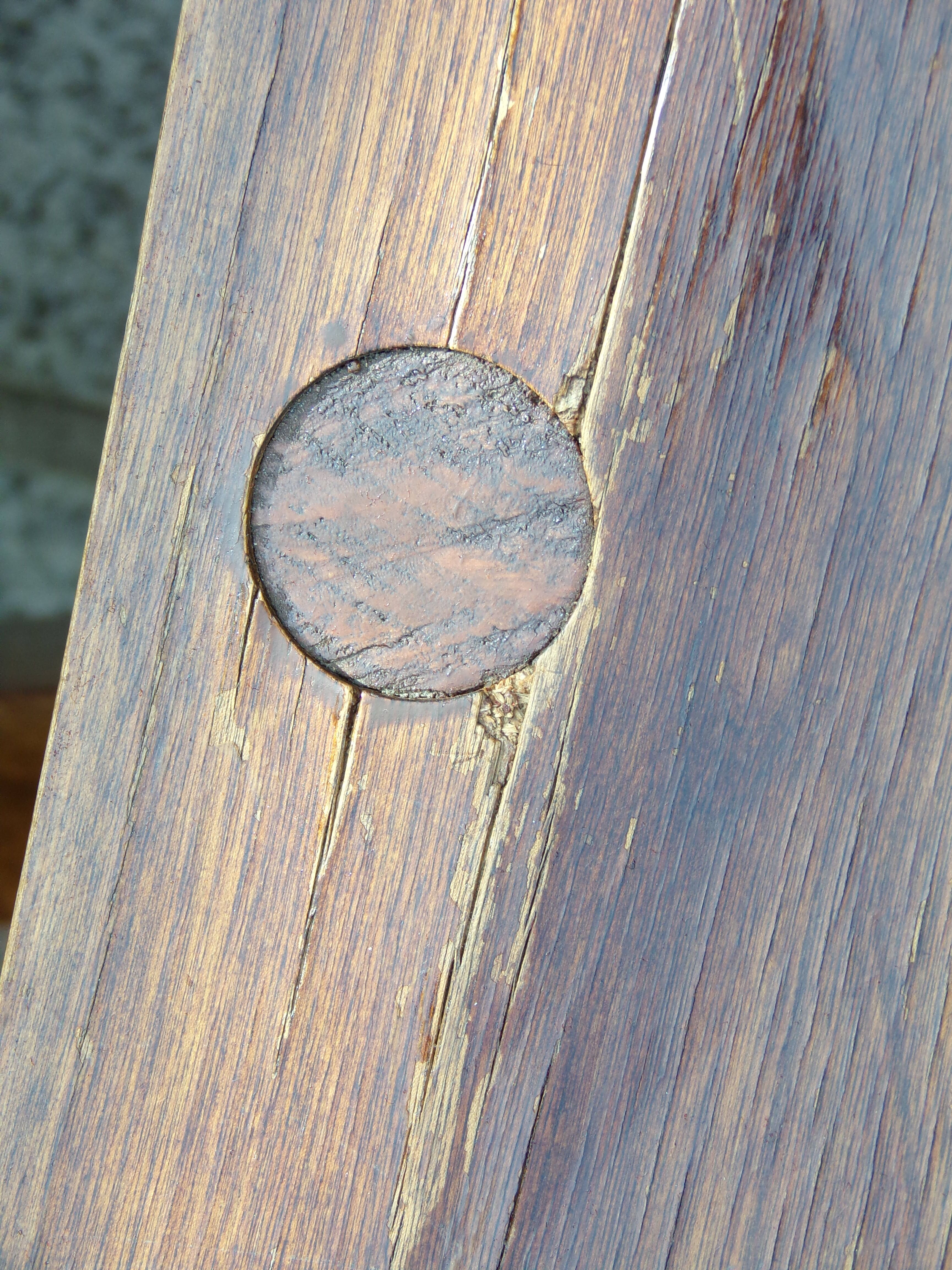 Pair of brutalist elm benches