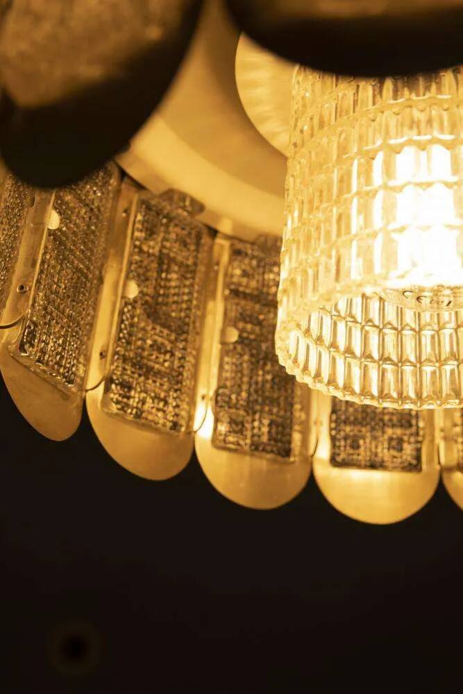 Vintage suspension light, Danish design from the 1960s, Regency style.