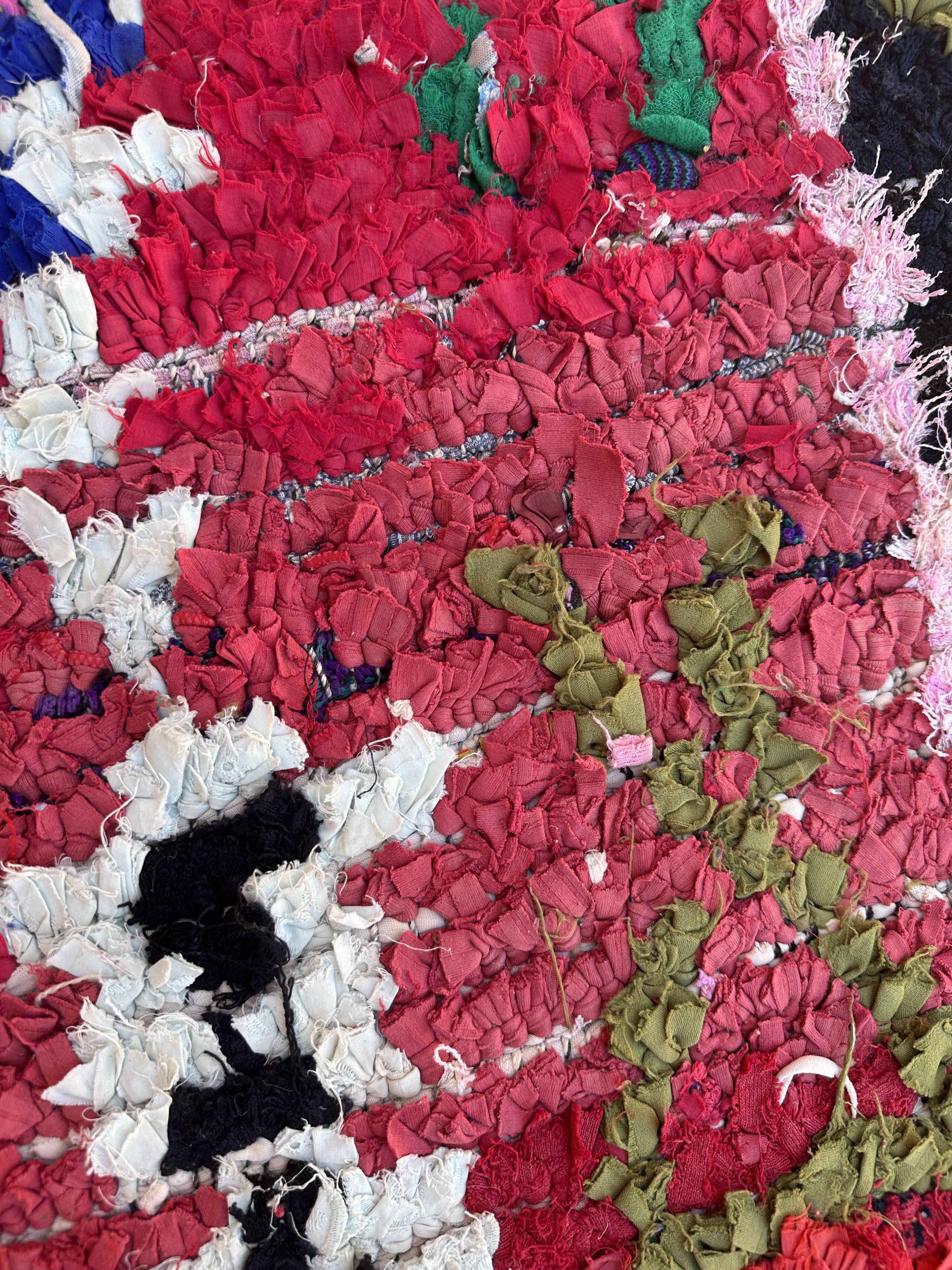 Moroccan carpet Boucherouite colored - 88 x 209 cm