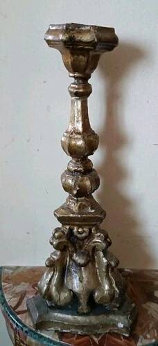 Ancien Chandelier En Bois Sculpté Style Baroque Fine 600 Toscane