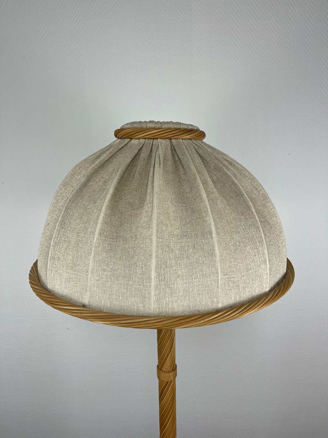 1970s rattan floor lamp