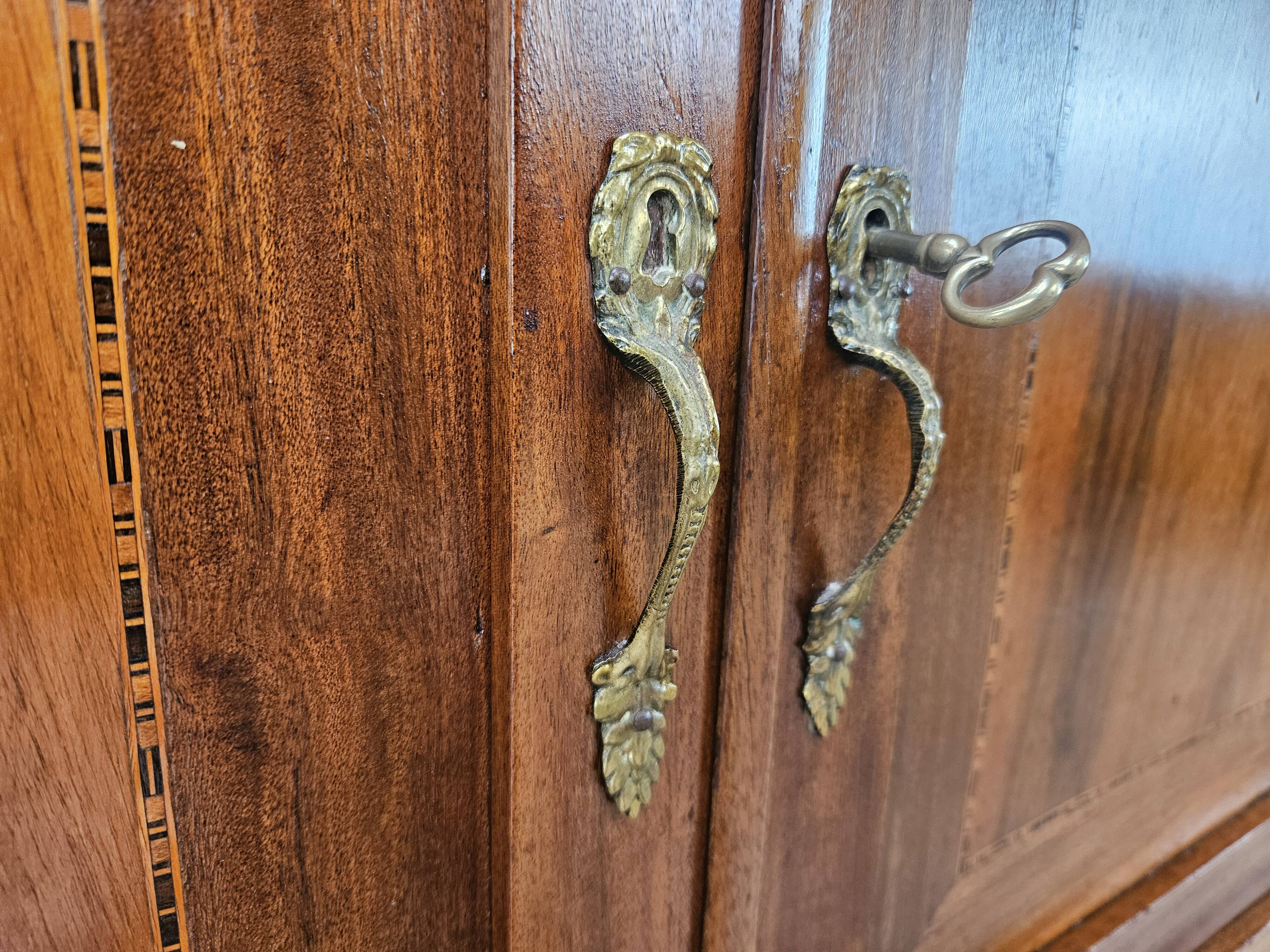 Early 20th century Art Nouveau sideboard with brass decorations