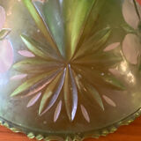Art deco cut green crystal tripod cut