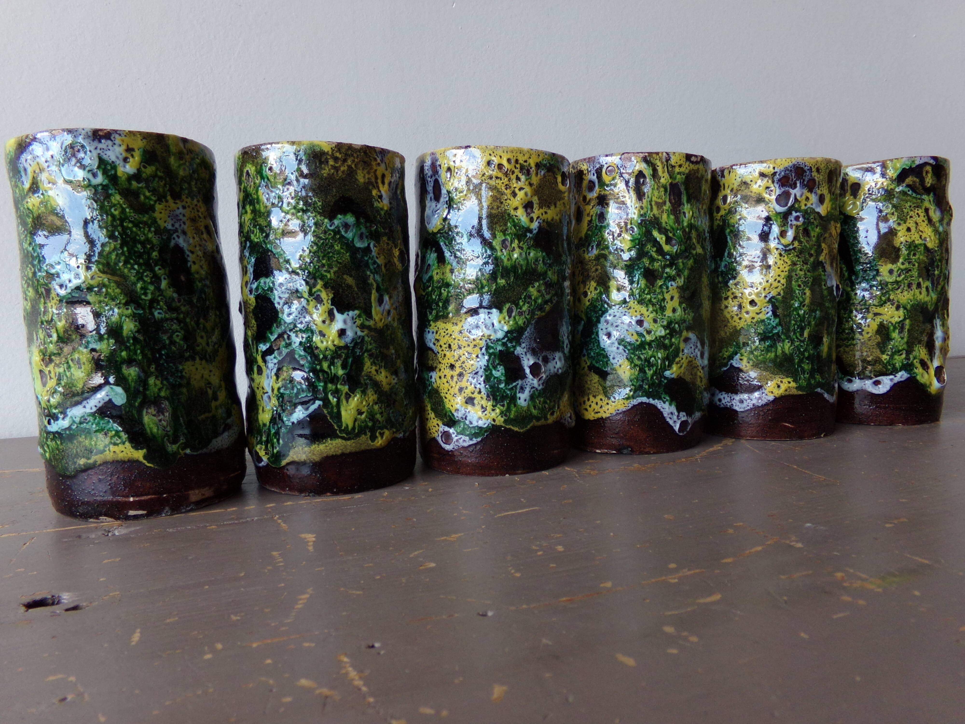 6 ceramic glasses from Toledo