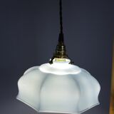 Hanging lamp in blue opaline