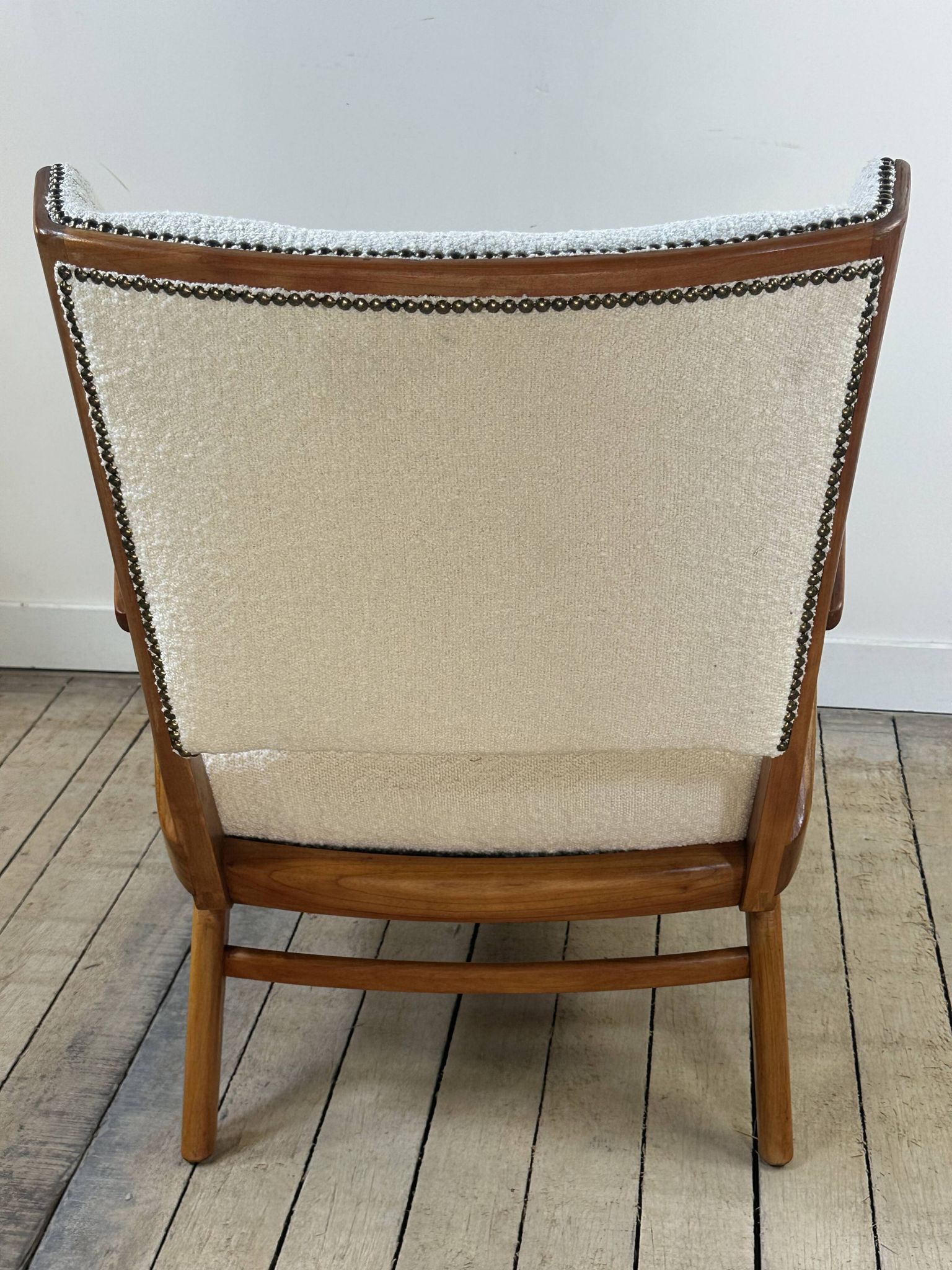 Fauteuils (la paire) bois et tissus bouclés 1950'S