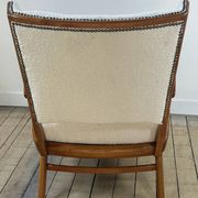 Fauteuils (la paire) bois et tissus bouclés 1950'S