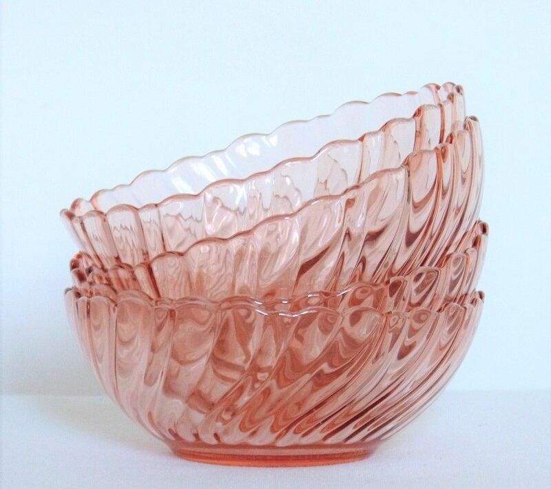 4 pink cups Arcoroc rosaline
