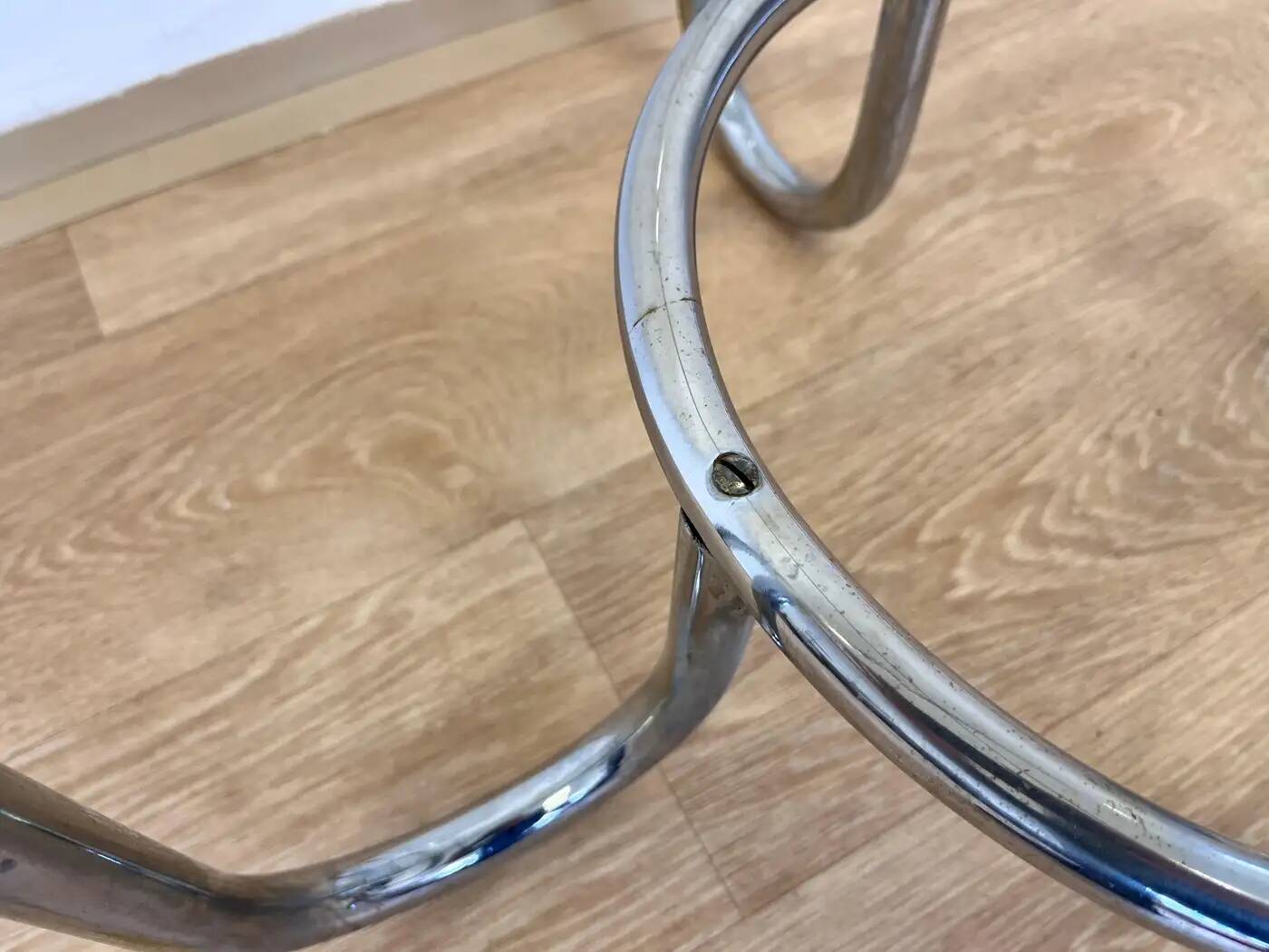 Table Bauhaus en chrome et verre - années 1930