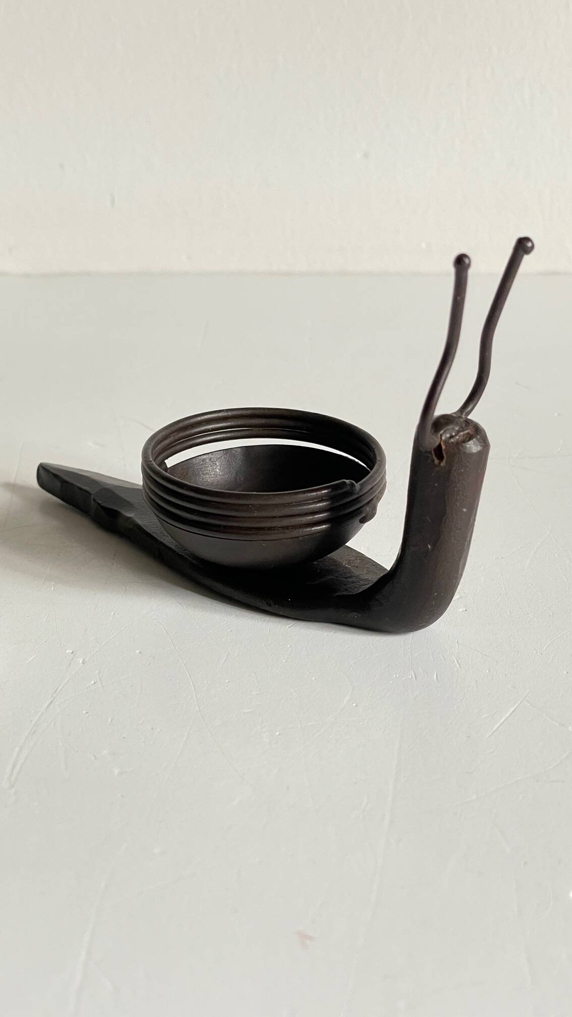 Brutalist Snail Candle Holder Vintage
