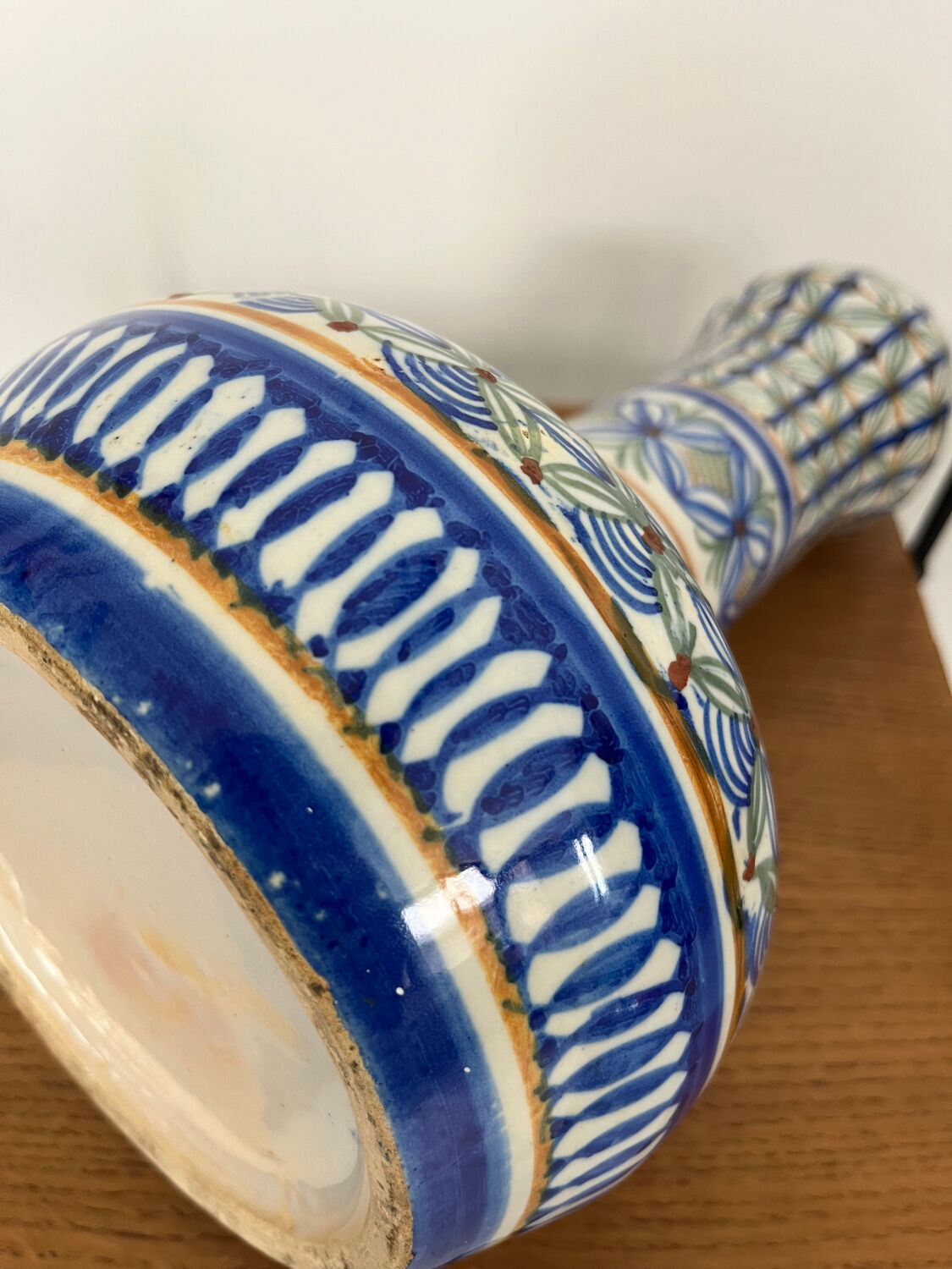 Ancient majolica earthenware vase