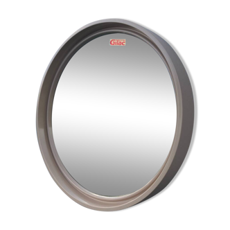 Miroir rond 1960 beige