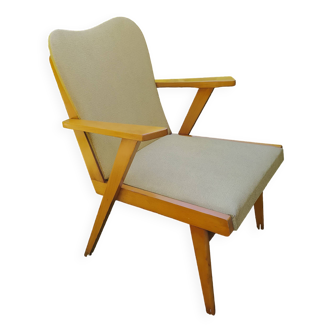 sacndinave armchair 1960 yellow skai compass feet