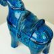 Italian ceramic horse Rimini Blu from the mid-century by Aldo Londi for Bitossi.