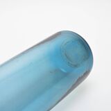 Cylindrical vase in light blue glass by Claude Morin, circa 1975