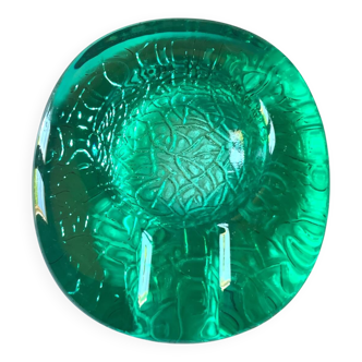Vintage green annealed glass trinket tray
