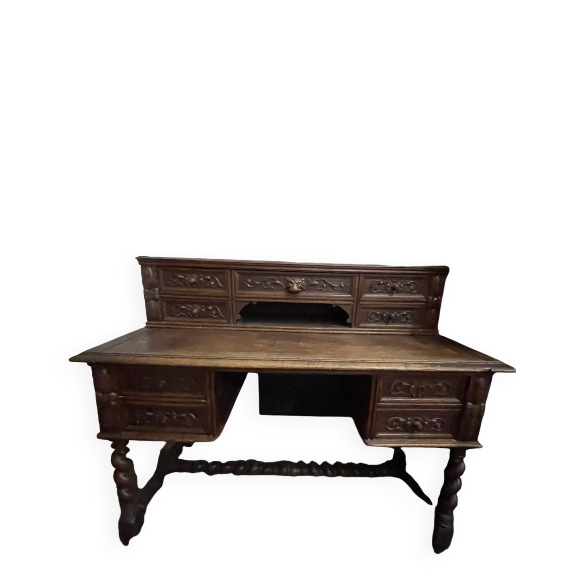 Vintage Style Louis XIII Desk in Oak