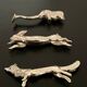 6 various animal shaped knife holders in silver metal