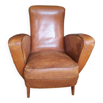 Fauteuil club cuir 1950/1960