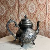 Silver-plated metal coffee and tea pot