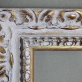 Exclusive carved wooden frame. stripped vintage frame.