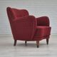 Années 1960, fauteuil relax danois, état d'origine, coton/laine rouge.