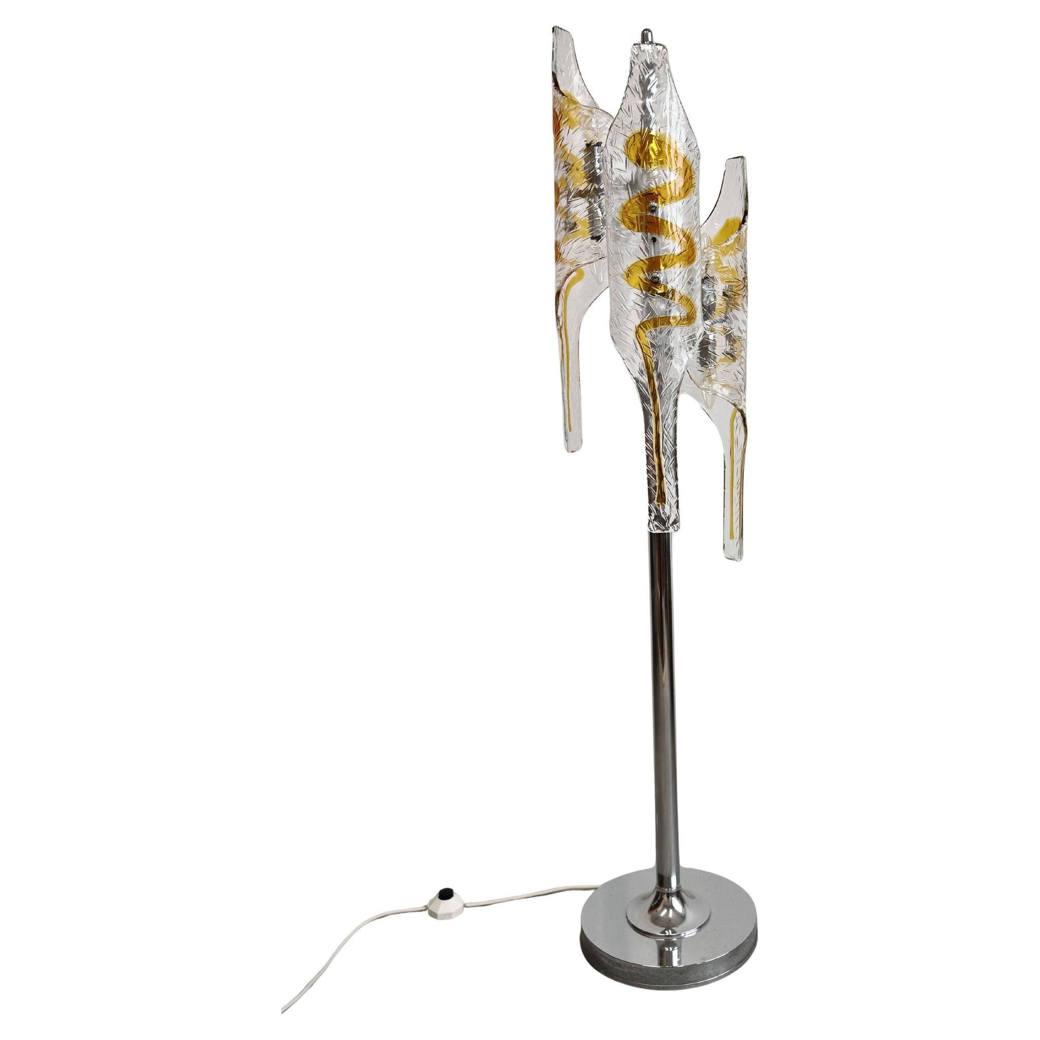Mazzega floor lamp by Toni Zuccheri in Murano glass 1970s