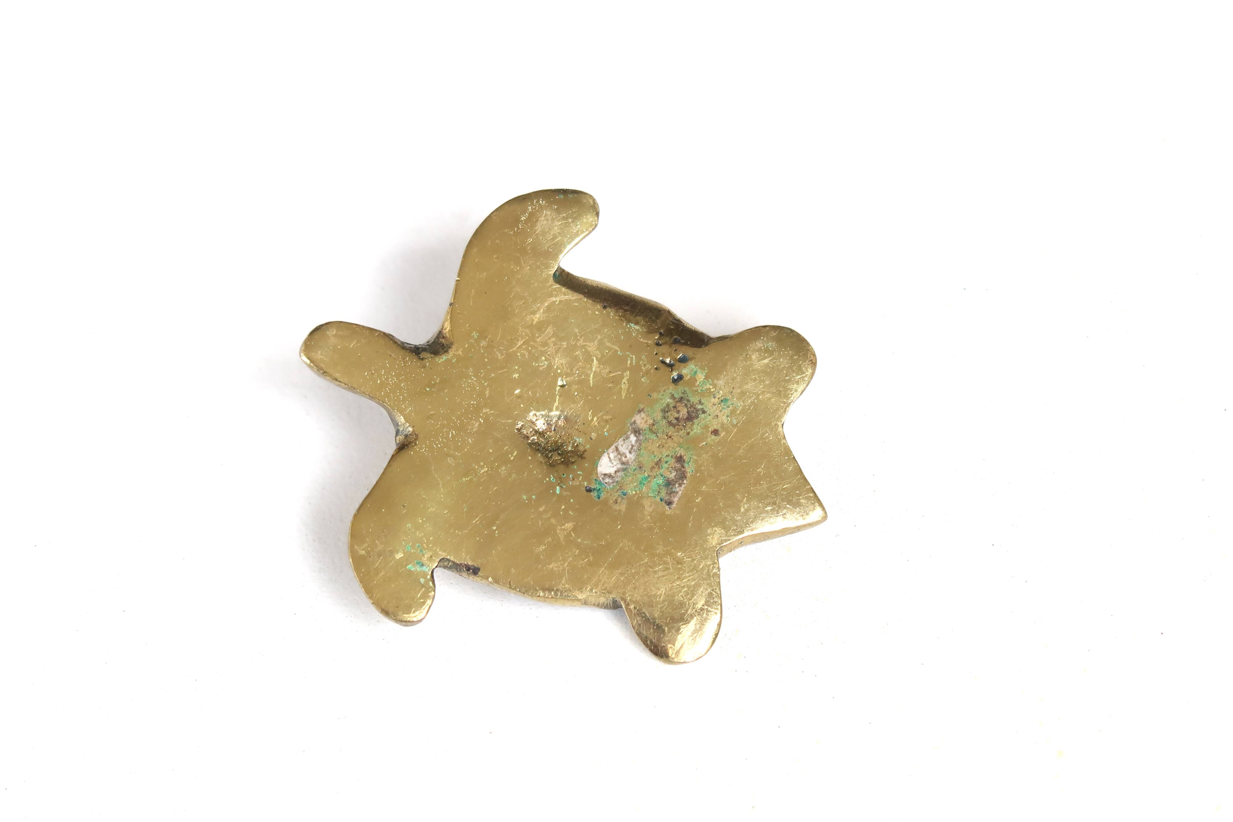 Brass turtle paperweight, 1970s