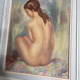 Tableau Albert Genta, femme nue de dos, XXème siècle