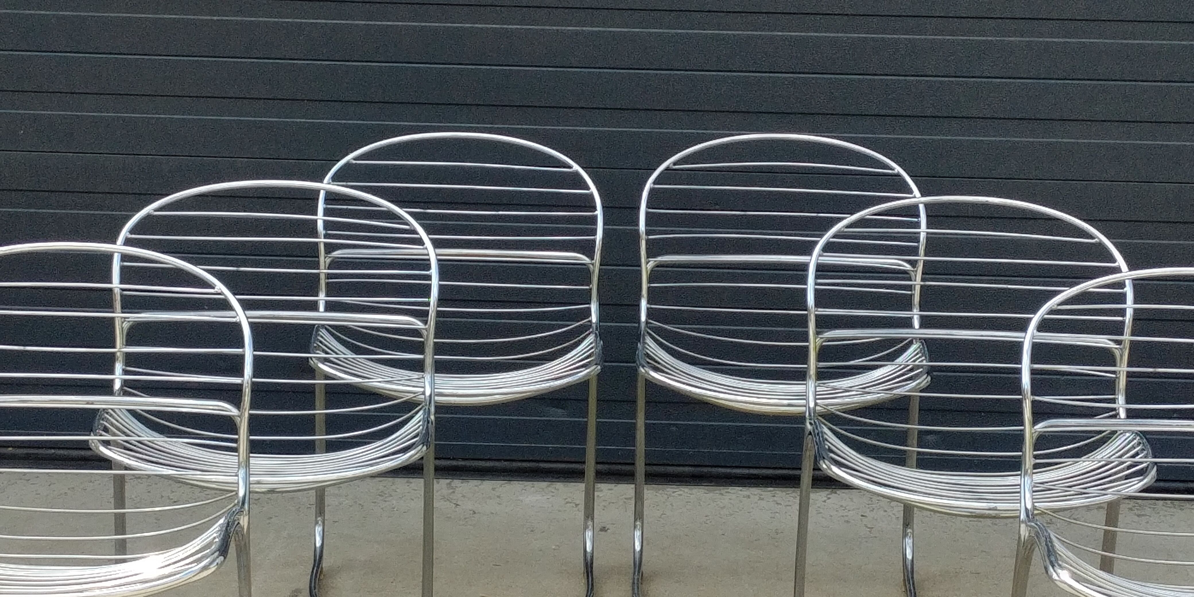 Lot of 6 Sabrina chairs by Gastone Rinaldi 1970