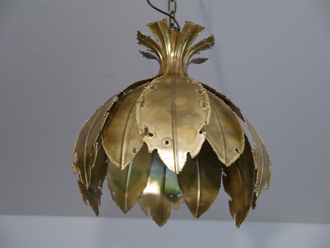 Danish brutalist brass suspension of Sven Holm Sorensen 1960