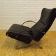 Tecno P40 chaise longue  , cuir noir