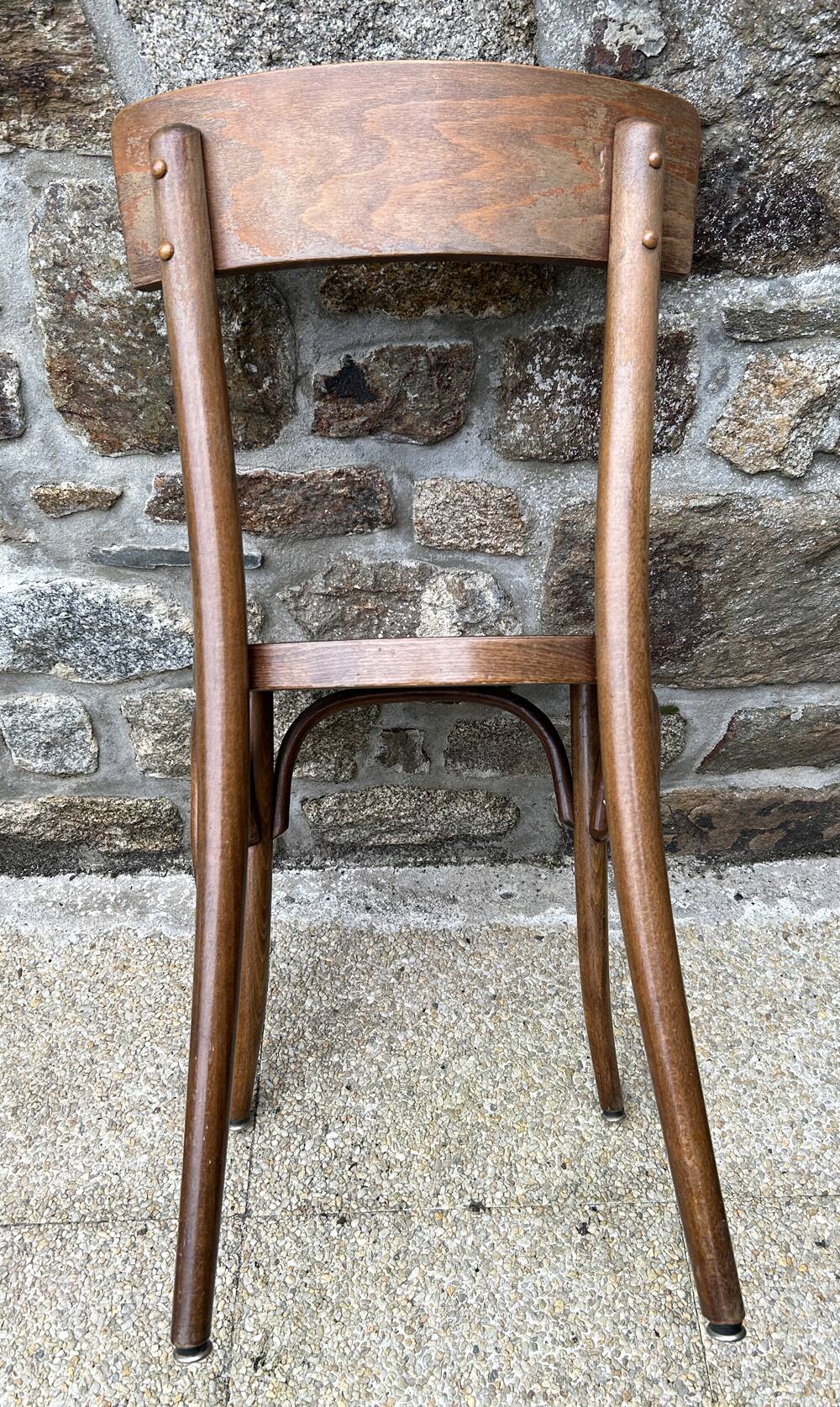 Set of 8 vintage bistro chairs, 50s, 60s, dark oak.