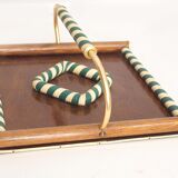 Scoubidou and wood tray