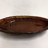 Old Dish In glazed gadrooned terracotta