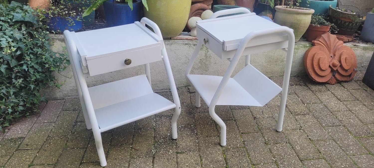50s boarding school bedside table